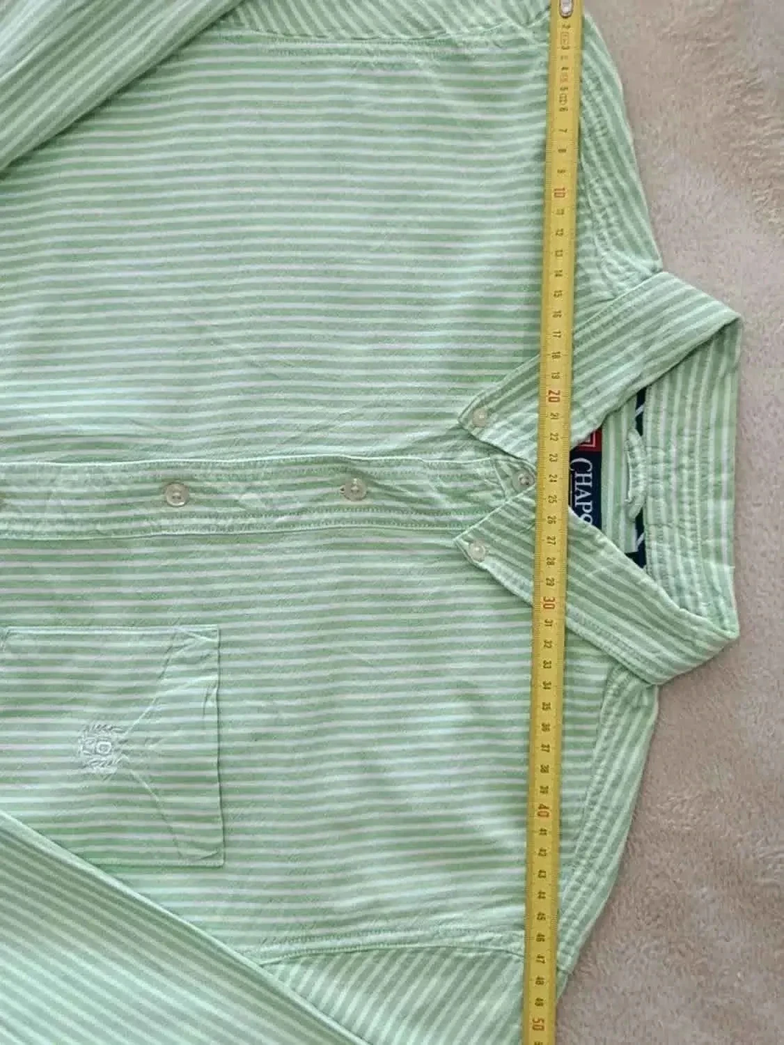Camisa Chaps verde rayas blancas Logo bordado Talla L – photo 15